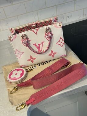 Louis Vuitton Onthego PM By The Pool Giant Monogram Canvas Tote Bag